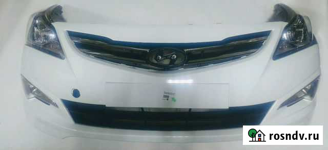 Бампер Hyundai Солярис 2011-2017 Белый PGU Железнодорожный - изображение 1