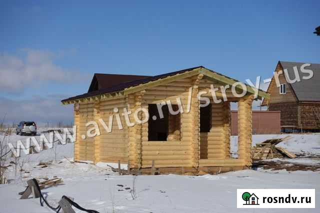 Сруб бани 4.8х6.8м с крыльцом из бревна (Видео) Кировск - изображение 1