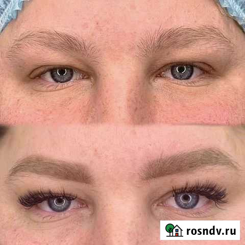 Брови, Волосковая техника. Перманентный макияж Нефтеюганск - изображение 1