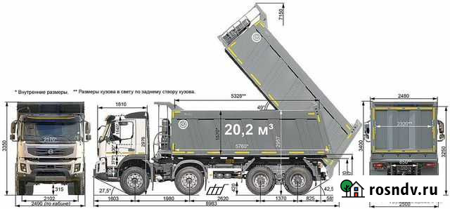 Услуги самосвалов.Аренда спецтехники Вывоз снега Тверь - изображение 1