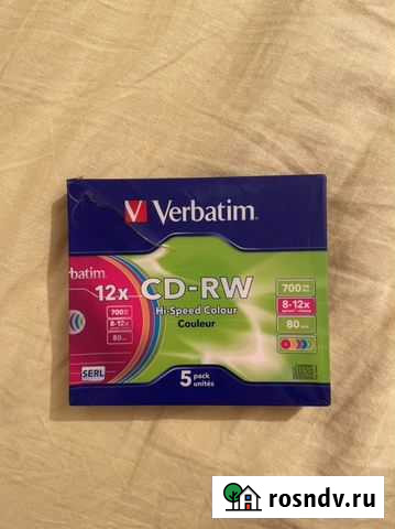 Болванка CD- RW Диск verbatim (pack 5 шт. в футляр Москва - изображение 1