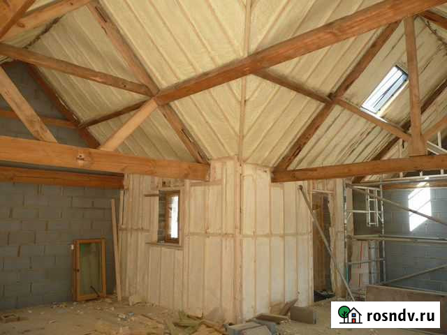 Утепление пенополиуретаном мансарды дома Лобня - изображение 1