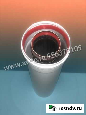 Колено дымохода коаксиальный 60/100 L500 мм Кострома - изображение 1