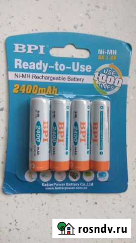 Аккумуляторы аа 2400 ман, новые, 4 штуки Калининград - изображение 1