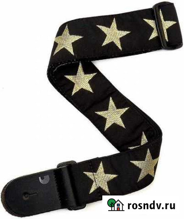 Тканный ремень для гитары, рисунок Gold Star, Pl Иркутск - изображение 1