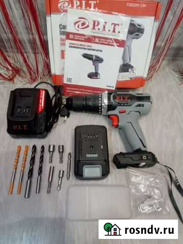 Дрель ударная аккумуляторная P.I.T. PSB20H-13A sol Орск - изображение 1