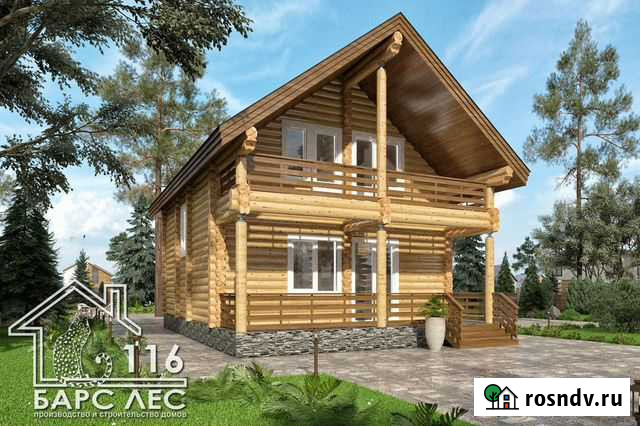 Сруб оцилиндрованное бревно 10 х 9 с мансардой Чистополь - изображение 1