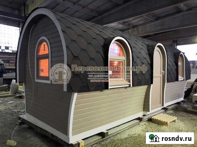 Готовая баня с арочными окнами Тосно - изображение 1