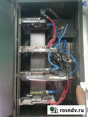Майнинг ферма, Риг из 4 Видеокарт, 150 мh/s, З/К Ангарск - изображение 1