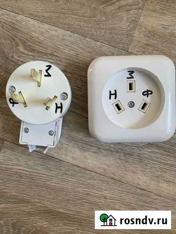 Розетка+вилка (силовая) 250В 32А для электроплиты Мытищи - изображение 1