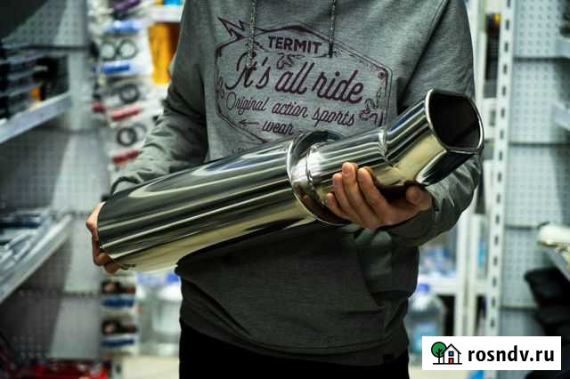 Глушитель прямоточный, Хром, 6005 Новосибирск - изображение 1