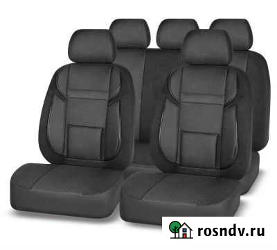 Чехлы на сидения жаккард+велюр черные комплект Йошкар-Ола - изображение 1