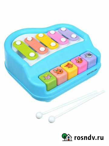 Ксилофон с клавишами Три кота, пластик, металл Хабаровск - изображение 1