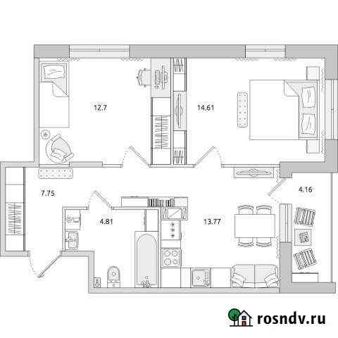 2-комнатная квартира, 57 м², 9/14 эт. на продажу в Санкт-Петербурге Санкт-Петербург