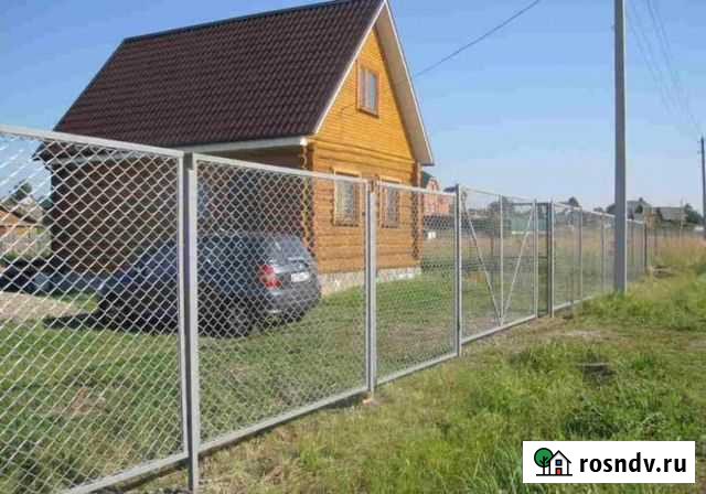 Забор из сетки рабица в уголке от производителя Искитим - изображение 1