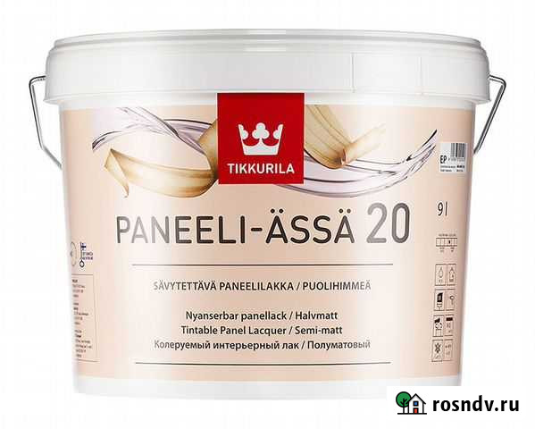Лак tikkurila paneeli-assa полуматовый 9л Сертолово - изображение 1
