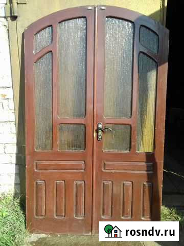 Дверь деревянная двухстворчатая 1960х1200 б/у Киров - изображение 1