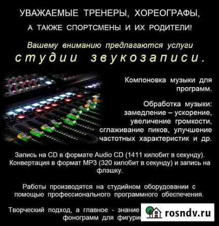 Компоновка и запись музыки для фигуристов Санкт-Петербург
