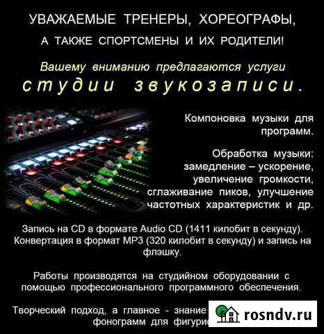 Компоновка и запись музыки для фигуристов Санкт-Петербург - изображение 1