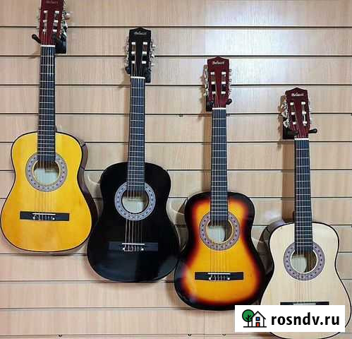 Гитара глянцевая чёрная шестиструнная Калининград - изображение 1