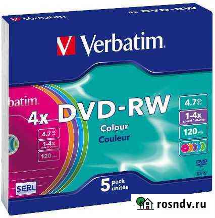 Компакт диск DVD-RW Verbatim 43563 4,7Гб 4x 5шт Sl Ульяновск