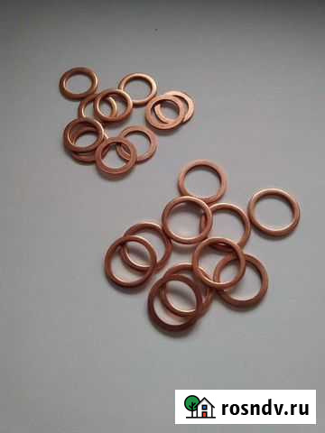Шайбы медные 10х14х1 мм. 12х16х1,5 Чебоксары - изображение 1