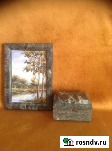 Комплект из натурального камня. Картина и шкатулка Сочи - изображение 1