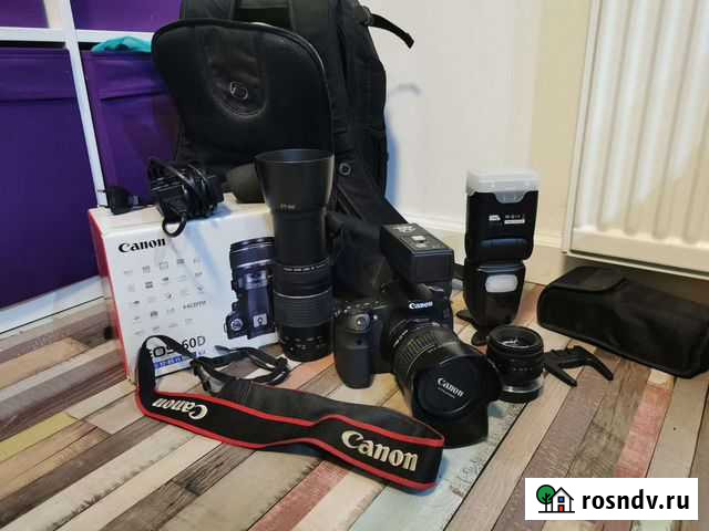 Набор фотографа-любителя Canon 60D+17-85+58+вспышк Гатчина - изображение 1