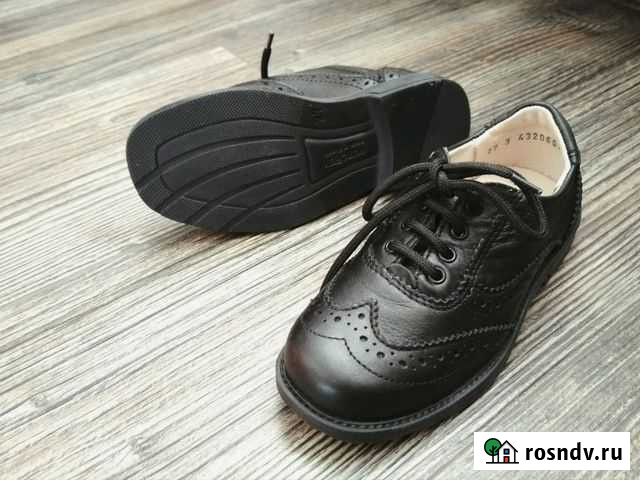 Продам туфли-броги кожаные черные на мальчика Калининград - изображение 1