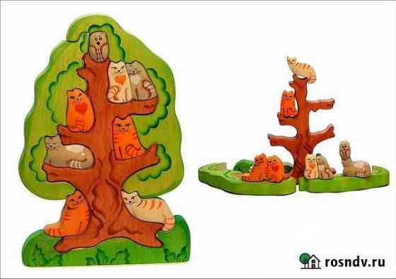 Деревянная игрушка-пазлы Котята на дереве Ярославль