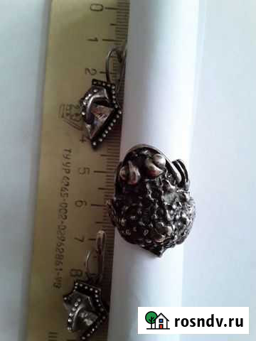 Серебряное кольцо лягушка Засечное - изображение 1