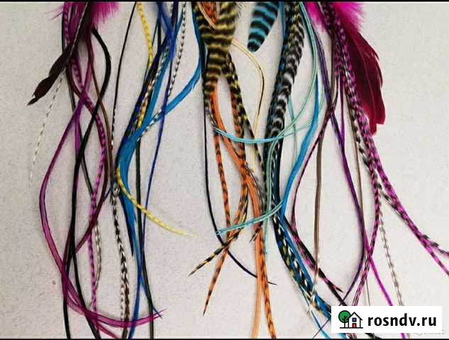 Наращивание натуральных перьев Гризли в волосы Волжский - изображение 1