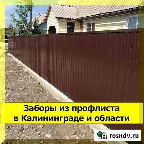 Забор с воротами и калиткой Калининград