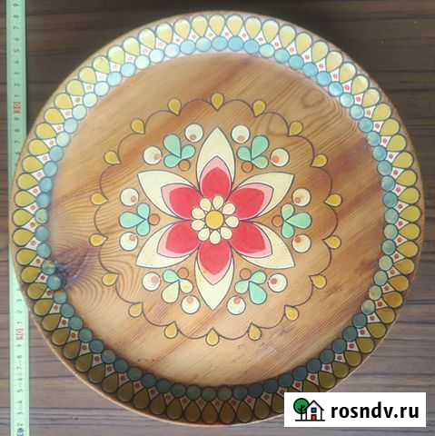 Блюдо дерево роспись Вихоревка - изображение 1