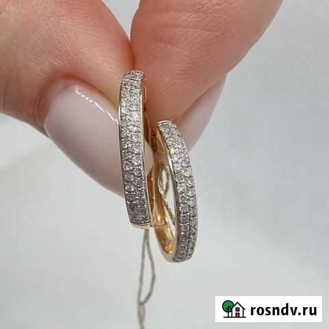 Новые золотые серьги с бриллиантами Краснодар - изображение 1