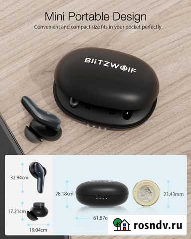 Беспроводные наушники TWS BlitzWolf BW-FYE5S Дубовое - изображение 1