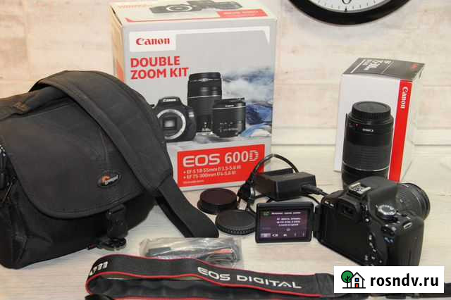 Зеркальный фотоаппарат Canon EOS 600D 2 объектива Железногорск - изображение 1