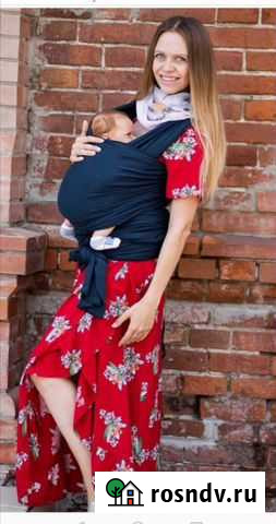 Слинг шарф трикотажный темно-синий Хабаровск - изображение 1