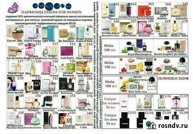 Продаю Духи essens под заказ для мужчин и женщин Маркс - изображение 1