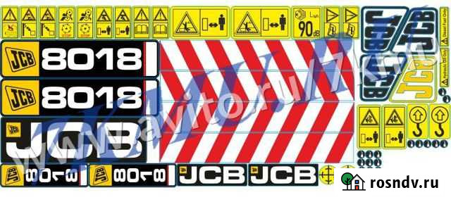 Комплект наклеек для экскаватора JCB 8018 Чита - изображение 1