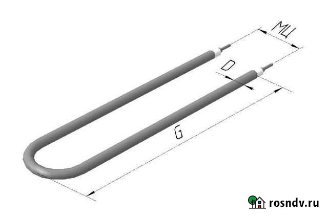 Тэн воздушный гладкий U-образный 2,5кВт 220В Новокузнецк - изображение 1