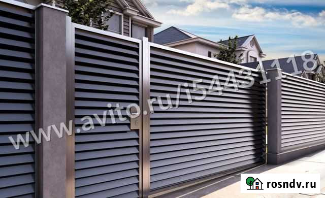 Металлический забор Жалюзи GL RAL 8012 Шахты - изображение 1