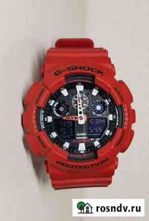 Часы Casio G-shock GA-100B, цвет красный Казань