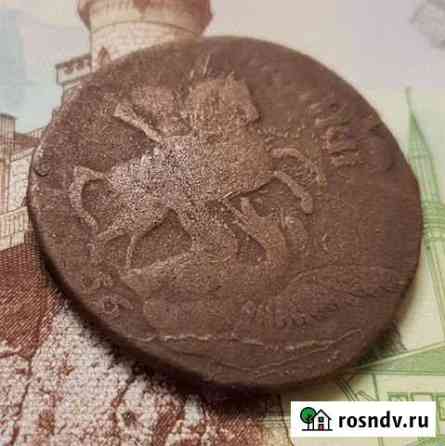 2 Копейки 1757-62 годов. Перечекан из облачной коп Короча