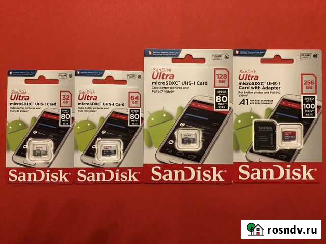Карта памяти SanDisk micro sdxc 32/64/128/256Gb Москва - изображение 1