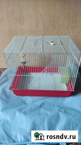 Клетка для мелких грызунов, красно-белая. 40х30х35 Мытищи - изображение 1