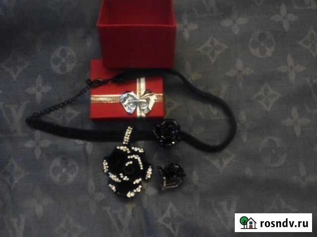 Набор Колье + серьги Черная роза Верхняя Пышма - изображение 1