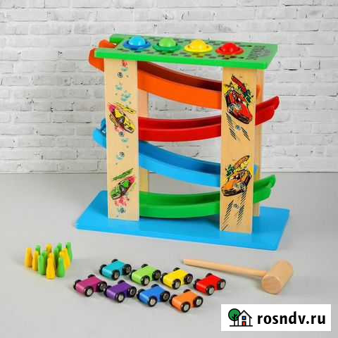 Автотрек 3в1 Стучалка+гонки+боулинг 32х14х29см Нижний Новгород - изображение 1