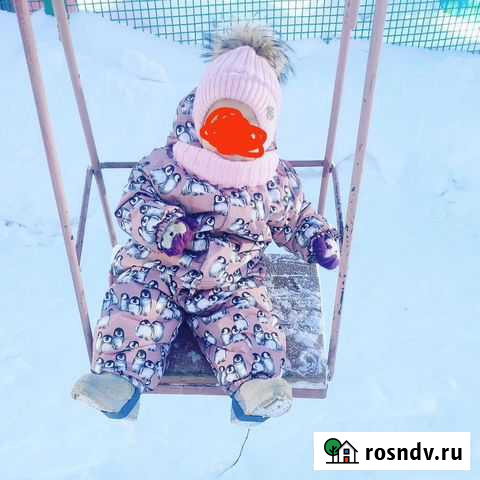 Зимний комбинезон для девочки 86 92 Серов - изображение 1