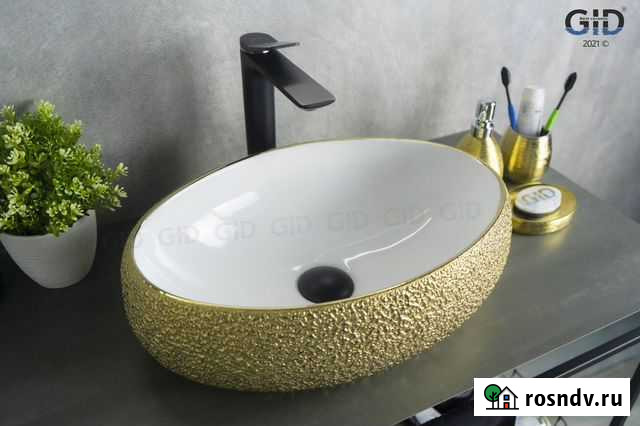 Раковина золотая накладная Gid (italy) nc433 Махачкала - изображение 1